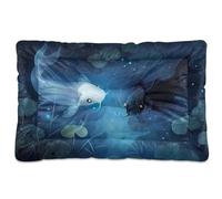 Sevdomey Cute Ghost Koi Fish Pet Pads Dog Bed Cat Bed Kennel Bed Crate Mattress, Washable Soft Comfortable Pet Bed Pad with Non-Slip Bottom for Small Medium Large Dogs Cats, 45x60 cm