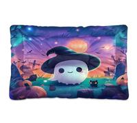 Sevdomey Cute Ghosts Dog Bed Cat Bed Kennel Bed Crate Mattress, Washable Soft Comfortable Pet Bed Pad with Non-Slip Bottom for Small Medium Large Dogs Cats, 60x90 cm