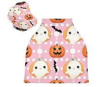 Sevdomey Cute Ghosts Nursing Car Seat Cover for Babies Newborns, Multi-Purpose Soft Breathable Breastfeeding Cover Nursing Scarf