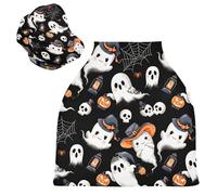 Sevdomey Cute Ghosts Nursing Car Seat Cover for Babies Newborns, Multi-Purpose Soft Breathable Breastfeeding Cover Nursing Scarf