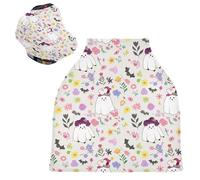 Sevdomey Cute Ghosts Nursing Car Seat Cover for Babies Newborns, Multi-Purpose Soft Breathable Breastfeeding Cover Nursing Scarf