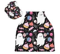Sevdomey Cute Ghosts Nursing Car Seat Cover for Babies Newborns, Multi-Purpose Soft Breathable Breastfeeding Cover Nursing Scarf