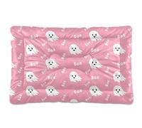 Sevdomey Cute Ghosts Pet Pads Kennel Bed Crate Mattress, Washable Soft Comfortable Pet Bed Pad with Non-Slip Bottom for Small Medium Large Dogs Cats, 60x90 cm
