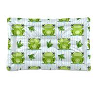 Sevdomey Cute Green Frogs Pet Pads Kennel Bed Crate Mattress, Washable Soft Comfortable Pet Bed Pad with Non-Slip Bottom for Small Medium Large Dogs Cats, 60x90 cm