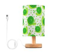 Sevdomey Cute Green Snails Bedside Table Lamp with USB Port, No Bulb Needed, Warm LED Light for Bedroom, Living Room, Office - Bedside Table Lamp for Reading, Study, Decor