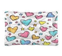 Sevdomey Cute Heart with Stars Pet Pads Dog Bed Cat Bed Kennel Bed Crate Mattress, Washable Soft Comfortable Pet Bed Pad with Non-Slip Bottom for Small Medium Large Dogs Cats, 60x90 cm