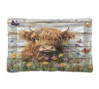 Sevdomey Cute Highland Cow Pet Pads Dog Bed Cat Bed Kennel Bed Crate Mattress, Washable Soft Comfortable Pet Bed Pad with Non-Slip Bottom for Small Medium Large Dogs Cats, 60x90 cm