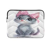 Sevdomey Cute Kitten Laptop Sleeve 15.6 Inch, Slim Protective Computer Case with Soft Padding, Top Zipper Bag for Women & Men, Fits Most 15 Inch Laptops