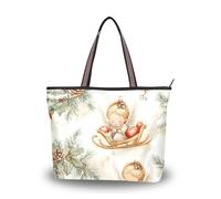 Sevdomey Cute Little Angels Tote Bag for Women with Zipper, Large Capacity Canvas Handbag for Work, Travel & Shopping