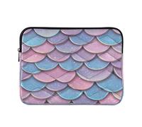 Sevdomey Cute Mermaid Scale Laptop Sleeve 15.6 Inch, Slim Protective Computer Case with Soft Padding, Top Zipper Bag for Women & Men, Fits Most 15 Inch Laptops