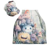 Sevdomey Cute Monsters Nursing Car Seat Cover for Babies Newborns, Multi-Purpose Soft Breathable Breastfeeding Cover - Car Seat Covers - Nursing Scarf