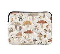 Sevdomey Cute Mushrooms Laptop Sleeve 13.4 Inch, Slim Protective Computer Case with Soft Padding, Top Zipper Bag for Women & Men, Fits Most 13.3 Inch Laptops
