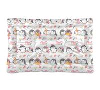 Sevdomey Cute Penguins Pet Pads Dog Bed Cat Bed Kennel Bed Crate Mattress, Washable Soft Comfortable Pet Bed Pad with Non-Slip Bottom for Small Medium Large Dogs Cats, 60x90 cm