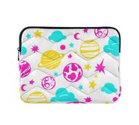 Sevdomey Cute Planets Laptop Sleeve 15.6 Inch, Slim Protective Computer Case with Soft Padding, Top Zipper Bag for Women & Men, Fits Most 15 Inch Laptops