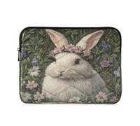Sevdomey Cute Rabbit Laptop Sleeve 13.4 Inch, Slim Protective Computer Case with Soft Padding, Top Zipper Bag for Women & Men, Fits Most 13.3 Inch Laptops