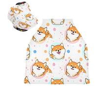 Sevdomey Cute Shiba Dogs Nursing Car Seat Cover for Babies Newborns, Multi-Purpose Soft Breathable Breastfeeding Cover Nursing Scarf