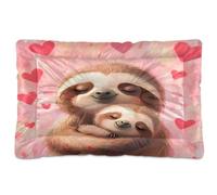 Sevdomey Cute Sloth Pet Pads Dog Bed Cat Bed Kennel Bed Crate Mattress, Washable Soft Comfortable Pet Bed Pad with Non-Slip Bottom for Small Medium Large Dogs Cats, 60x90 cm