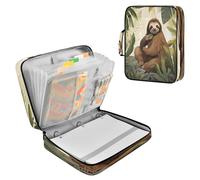 Sevdomey Cute Sloth Waterproof Expanding File Folder, Accordion Document Organizer with Zipper & Sticky Labels, Large Capacity A4/Letter Size for Office Home