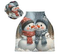 Sevdomey Cute Snowman Nursing Car Seat Cover for Babies Newborns, Multi-Purpose Soft Breathable Breastfeeding Cover - Car Seat Covers - Nursing Scarf