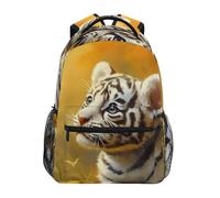 Sevdomey Cute Tiger Laptop Backpack, Waterproof 15L Stylish Lightweight Daypack with Multiple Pockets for Work, School & Travel