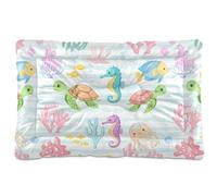 Sevdomey Cute Underwater Animals Pet Pads Kennel Bed Crate Mattress, Washable Soft Comfortable Pet Bed Pad with Non-Slip Bottom for Small Medium Large Dogs Cats, 60x90 cm