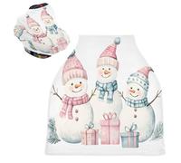 Sevdomey Cute Watercolor Snowman Nursing Car Seat Cover for Babies Newborns, Multi-Purpose Soft Breathable Breastfeeding Cover - Car Seat Covers - Nursing Scarf
