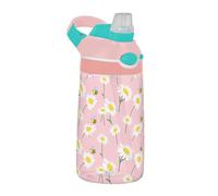 Sevdomey Daisies and Bees Kids Water Bottle with Straw for Girls Boys, Stainless Steel Insulated Leakproof Water 480ml for School Nursery Travel Sports