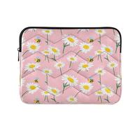 Sevdomey Daisies and Bees Laptop Sleeve 15.6 Inch, Slim Protective Computer Case with Soft Padding, Top Zipper Bag for Women & Men, Fits Most 15 Inch Laptops
