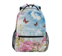 Sevdomey Daisies and White Cosmos Laptop Backpack, Waterproof 15L Stylish Lightweight Daypack with Multiple Pockets for Work, School & Travel
