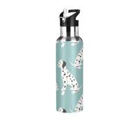 Sevdomey Dalmatian Dogs Water Bottle with Straw Lid 20 oz,Stainless Steel Vacuum Insulated Water Bottle for Sports Cycling Hiking Gym School Home