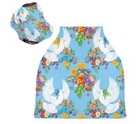 Sevdomey Doves Nursing Car Seat Cover for Babies Newborns, Multi-Purpose Soft Breathable Breastfeeding Cover Nursing Scarf