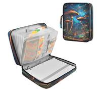 Sevdomey Dreamy Mushroom Waterproof Expanding File Folder, Accordion Document Organizer with Zipper & Sticky Labels, Large Capacity A4/Letter Size for Office Home