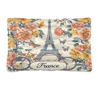 Sevdomey Eiffel Tower Pet Pads Dog Bed Cat Bed Kennel Bed Crate Mattress, Washable Soft Comfortable Pet Bed Pad with Non-Slip Bottom for Small Medium Large Dogs Cats, 45x60 cm