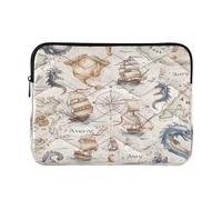 Sevdomey Fantasy Map Laptop Sleeve 13.4 Inch, Slim Protective Computer Case with Soft Padding, Top Zipper Bag for Women & Men, Fits Most 13.3 Inch Laptops