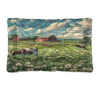 Sevdomey Farm Scene with Cows Pet Pads Dog Bed Cat Bed Kennel Bed Crate Mattress, Washable Soft Comfortable Pet Bed Pad with Non-Slip Bottom for Small Medium Large Dogs Cats, 45x60 cm