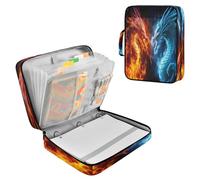 Sevdomey Fire and Ice Dragon Waterproof Expanding File Folder, Accordion Document Organizer with Zipper & Sticky Labels, Large Capacity A4/Letter Size for Office Home