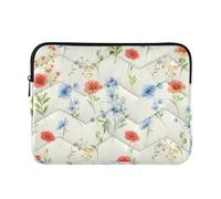 Sevdomey Flower Laptop Sleeve 13.4 Inch, Slim Protective Computer Case with Soft Padding, Top Zipper Bag for Women & Men, Fits Most 13.3 Inch Laptops
