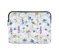 Sevdomey Flowers Laptop Sleeve 13.4 Inch, Slim Protective Computer Case with Soft Padding, Top Zipper Bag for Women & Men, Fits Most 13.3 Inch Laptops