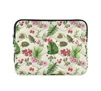 Sevdomey Flowers Laptop Sleeve 15.6 Inch, Slim Protective Computer Case with Soft Padding, Top Zipper Bag for Women & Men, Fits Most 15 Inch Laptops