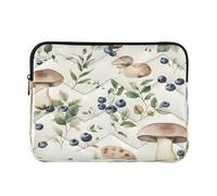 Sevdomey Forest Mushrooms Laptop Sleeve 13.4 Inch, Slim Protective Computer Case with Soft Padding, Top Zipper Bag for Women & Men, Fits Most 13.3 Inch Laptops