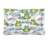 Sevdomey Frogs Pet Pads Kennel Bed Crate Mattress, Washable Soft Comfortable Pet Bed Pad with Non-Slip Bottom for Small Medium Large Dogs Cats, 45x60 cm