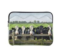 Sevdomey Funny Cows Laptop Sleeve 13.4 Inch, Slim Protective Computer Case with Soft Padding, Top Zipper Bag for Women & Men, Fits Most 13.3 Inch Laptops