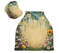 Sevdomey Garden Wildflowers Nursing Car Seat Cover for Babies Newborns, Multi-Purpose Soft Breathable Breastfeeding Cover - Car Seat Covers - Nursing Scarf