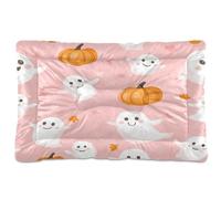 Sevdomey Ghost Pattern Dog Bed Cat Bed Kennel Bed Crate Mattress, Washable Soft Comfortable Pet Bed Pad with Non-Slip Bottom for Small Medium Large Dogs Cats, 60x90 cm