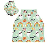 Sevdomey Ghosts Wearing Sunglasses Nursing Car Seat Cover for Babies Newborns, Multi-Purpose Soft Breathable Breastfeeding Cover Nursing Scarf