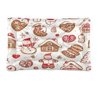 Sevdomey Gingerbread Cookies Dog Bed Cat Bed Kennel Bed Crate Mattress, Washable Soft Comfortable Pet Bed Pad with Non-Slip Bottom for Small Medium Large Dogs Cats, 60x90 cm