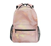 Sevdomey Gold Marble Laptop Backpack, Waterproof 15L Stylish Lightweight Daypack with Multiple Pockets for Work, School & Travel