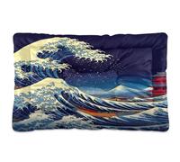Sevdomey Great Wave Pet Pads Dog Bed Cat Bed Kennel Bed Crate Mattress, Washable Soft Comfortable Pet Bed Pad with Non-Slip Bottom for Small Medium Large Dogs Cats, 60x90 cm