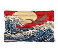 Sevdomey Great Wave Pet Pads Dog Bed Cat Bed Kennel Bed Crate Mattress, Washable Soft Comfortable Pet Bed Pad with Non-Slip Bottom for Small Medium Large Dogs Cats, 45x60 cm