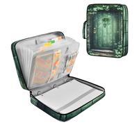 Sevdomey Green Clover Leaves Waterproof Expanding File Folder, Accordion Document Organizer with Zipper & Sticky Labels, Large Capacity A4/Letter Size for Office Home
